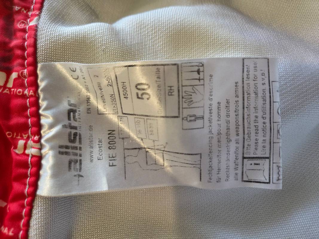 Veste Allstar Droitier, 800N, taille 50, très bon état