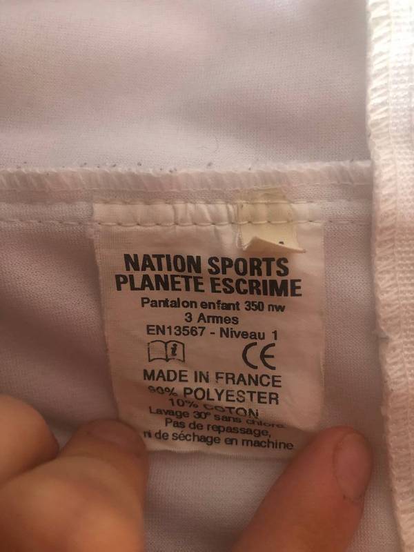 Pantalon planète escrime ado (Xs/s) 